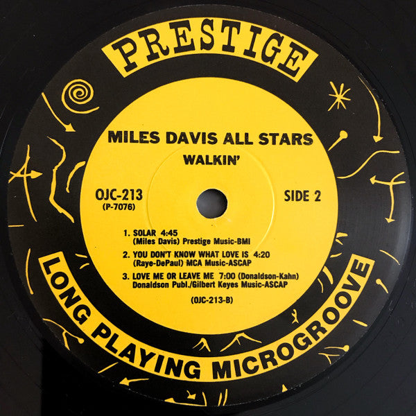 Miles Davis All Stars : Walkin' (LP, Album, Mono, RE, RP, RTI)