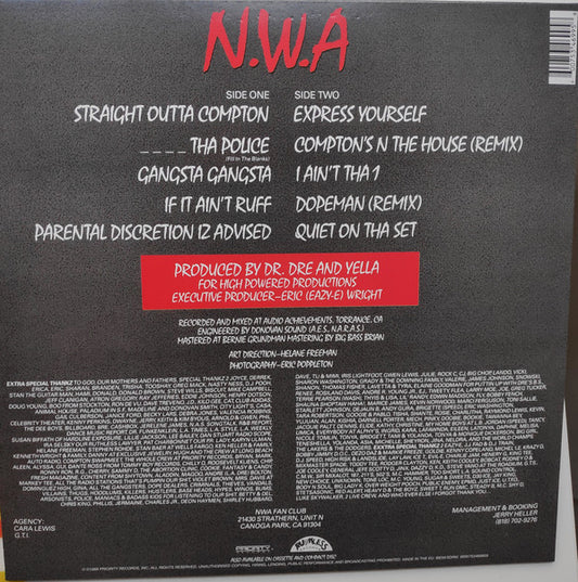 N.W.A* : Straight Outta Compton (LP, Album, RE, RP, MPO)