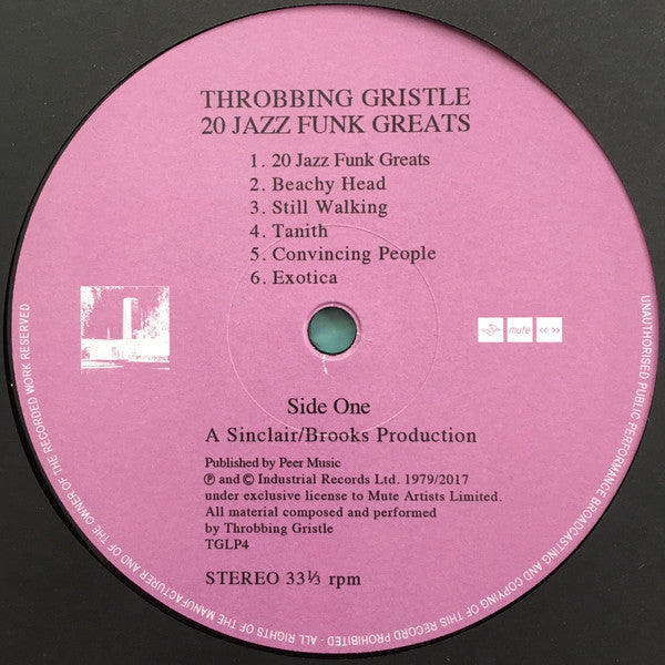 Throbbing Gristle : 20 Jazz Funk Greats (LP, Album, RE, RM)