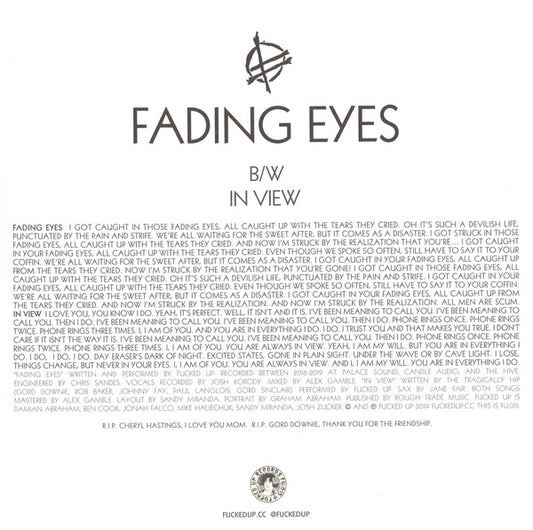 Fucked Up : Fading Eyes (7", Single)