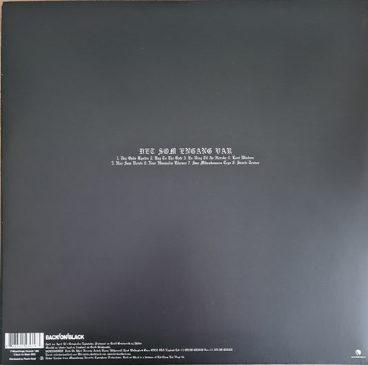 Burzum : Det Som Engang Var (LP, Album, RE, Gat)