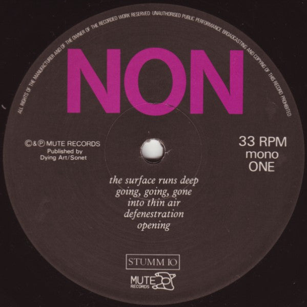 NON : Physical Evidence (LP, Album, Mono)