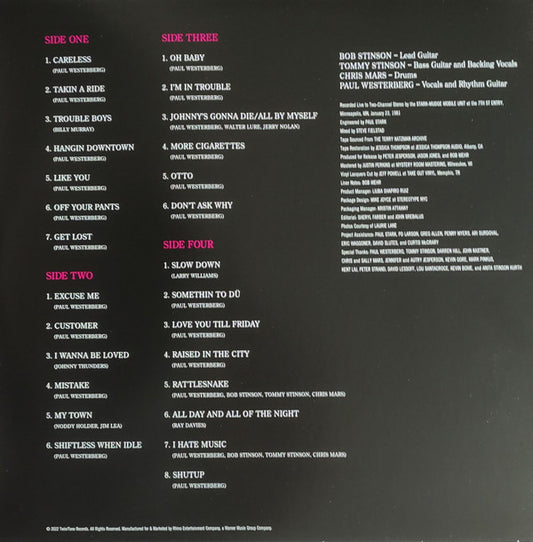 The Replacements : Unsuitable For Airplay - The Lost KFAI Concert (2xLP, Album, RSD, Ltd)