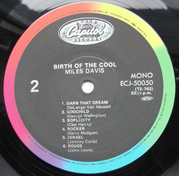 Miles Davis : Birth Of The Cool (LP, Album, Comp, Mono, RE, Rai)