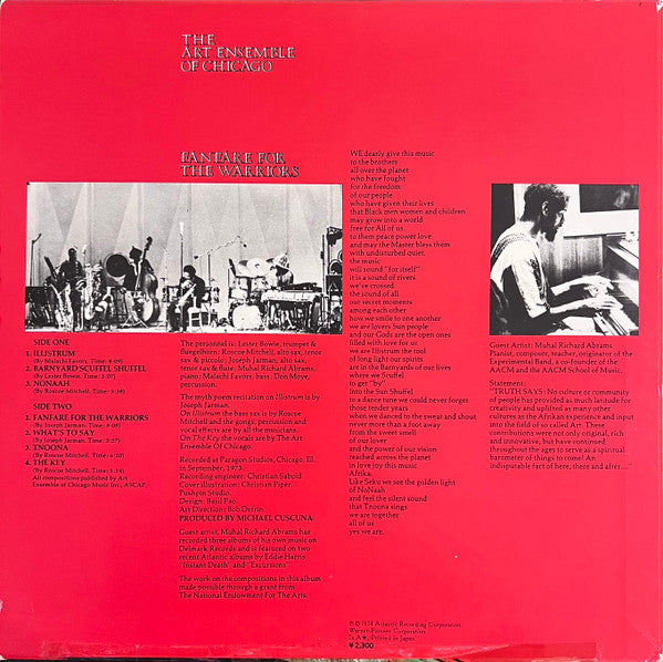 The Art Ensemble Of Chicago = The Art Ensemble Of Chicago : Fanfare For The Warriors = 戦士への讃歌 (LP, Album)