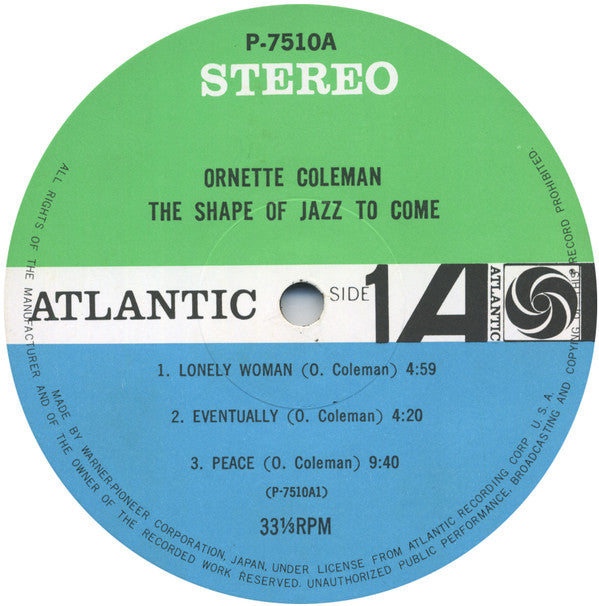 Ornette Coleman : The Shape Of Jazz To Come (LP, Album, RE)