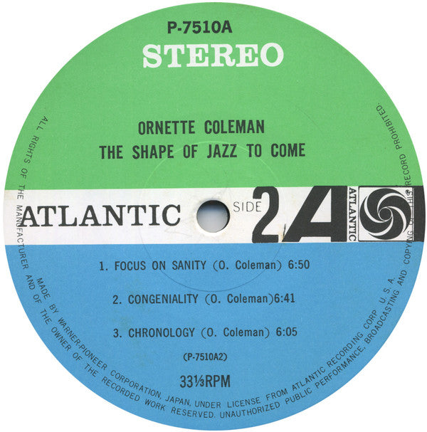 Ornette Coleman : The Shape Of Jazz To Come (LP, Album, RE)