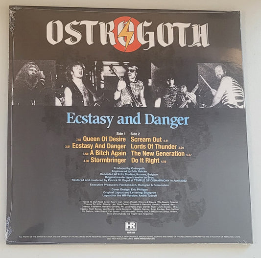 Ostrogoth : Ecstasy And Danger (LP, Album, Ltd, RE, Blu)
