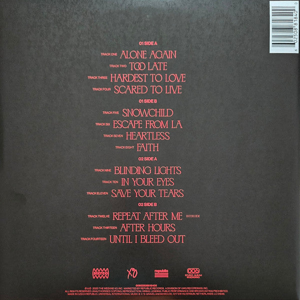 The Weeknd : After Hours (2xLP, Album)