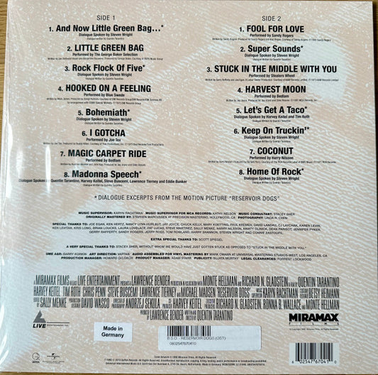 Various : Reservoir Dogs (Original Motion Picture Soundtrack) (LP, Comp, RE)