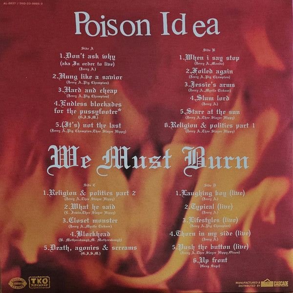 Poison Idea : We Must Burn (2xLP, RE, RM)