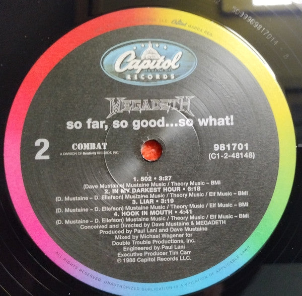 Megadeth : So Far, So Good... So What! (LP, Album, RE)