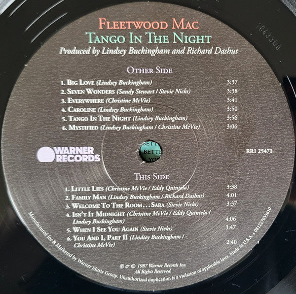 Fleetwood Mac : Tango In The Night (LP, Album, RE, RM)