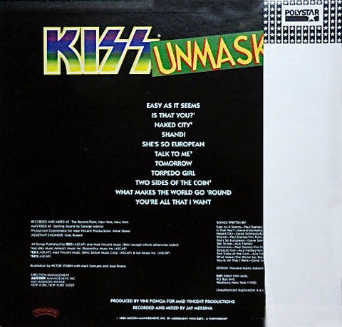 Kiss : Unmasked (LP, Album, Ltd, Ini)