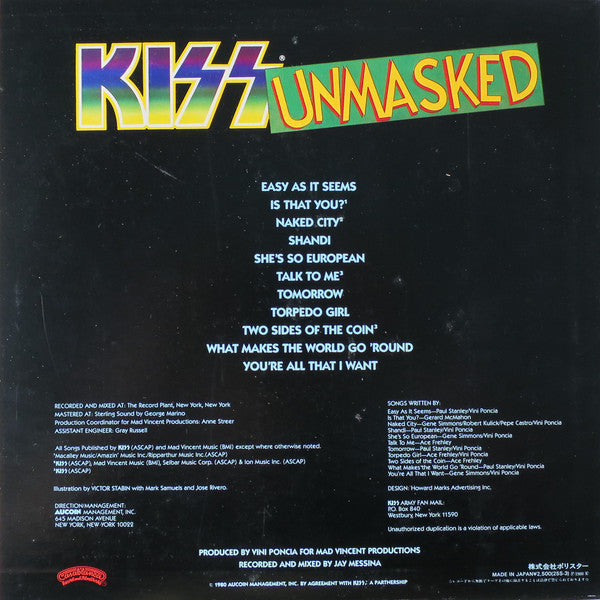 Kiss : Unmasked (LP, Album, Ltd, Ini)
