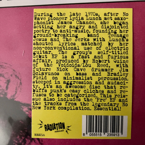 Teenage Jesus And The Jerks : Teenage Jesus And The Jerks (LP, Comp, RE, RP)