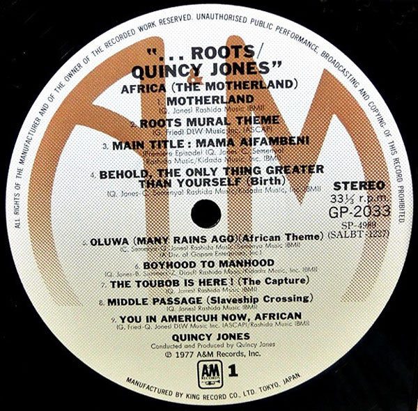 Quincy Jones : Roots: The Saga Of An American Family (LP, Album)