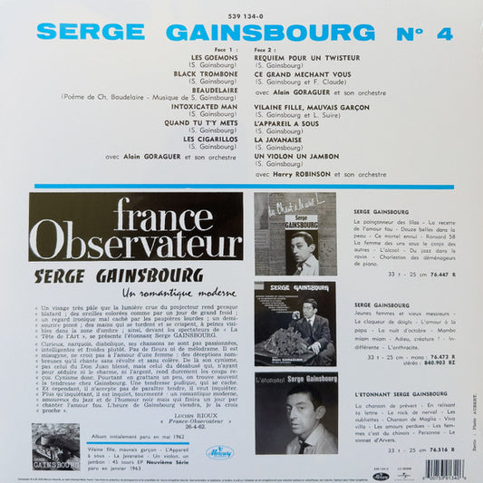 Serge Gainsbourg : N°4 (LP, Album, Mono, RE, RM, Hal)