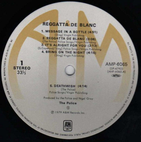 The Police : Reggatta De Blanc (LP, Album)