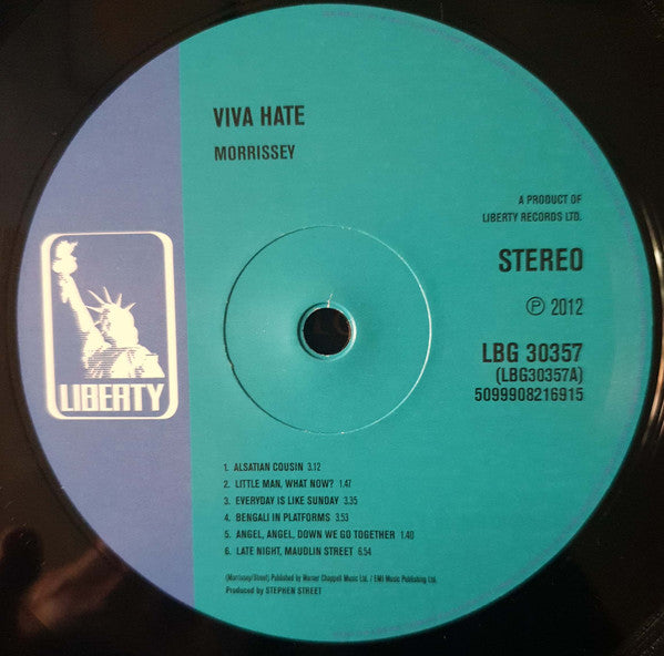 Morrissey : Viva Hate (LP, Album, RE, RM, S/Edition, Gat)