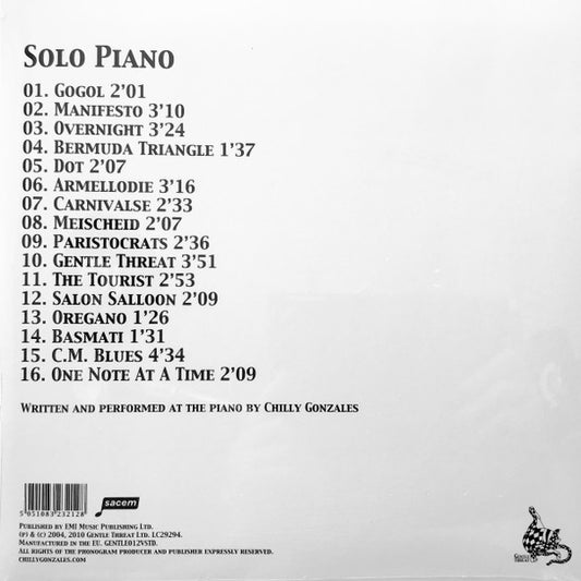 Chilly Gonzales : Solo Piano (LP, Album, RE)
