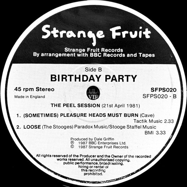The Birthday Party : The Peel Session (21st April 1981) (12")
