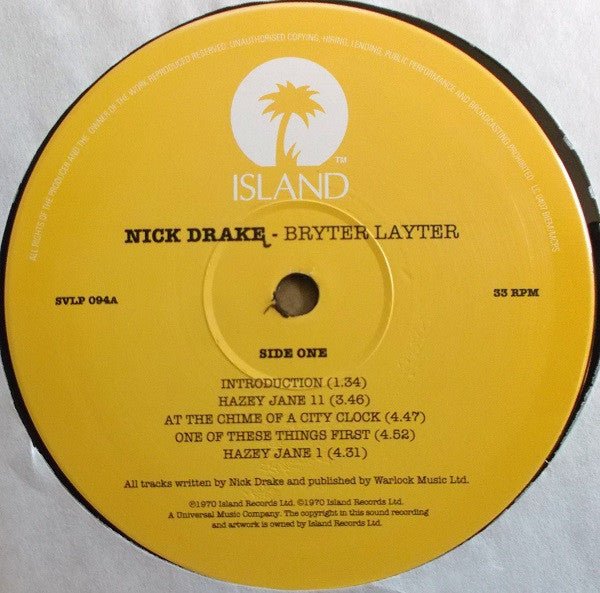 Nick Drake : Bryter Layter (LP, Album, Ltd, RE)