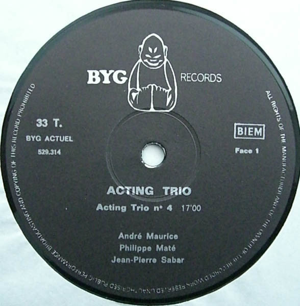 Acting Trio : Acting Trio (LP, Album)