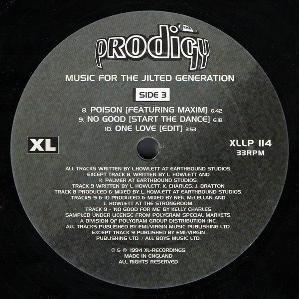 The Prodigy : Music For The Jilted Generation (2xLP, Album, RE, RP)