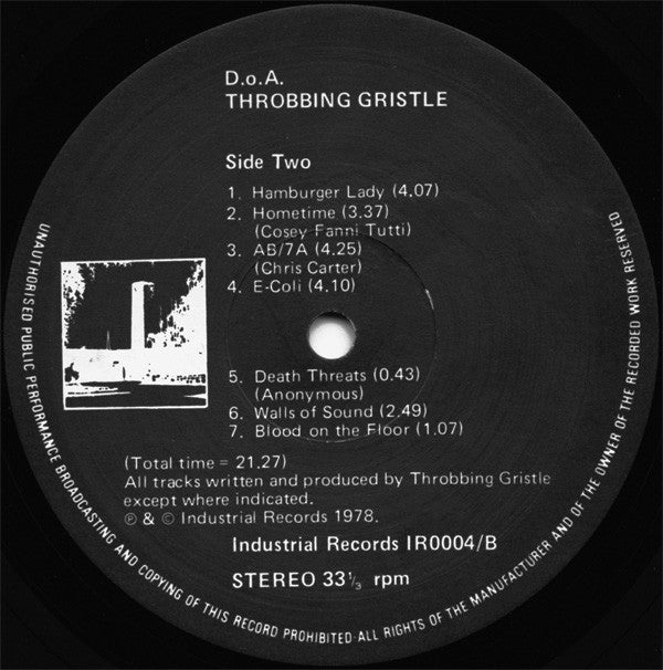 Throbbing Gristle : D.o.A. The Third And Final Report (LP, Album)