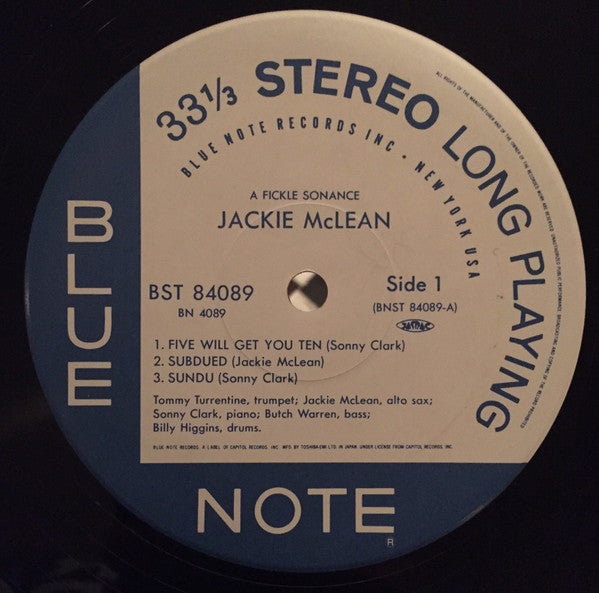 Jackie McLean : A Fickle Sonance (LP, Album, Ltd, RE)