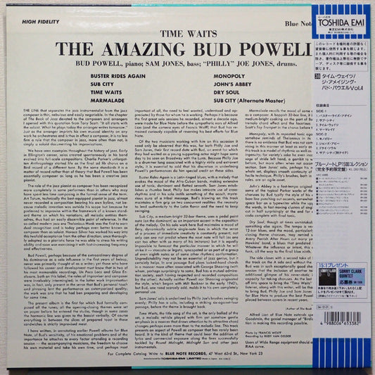 Bud Powell : The Amazing Bud Powell, Vol. 4 - Time Waits (LP, Album, Mono, Ltd, RE)