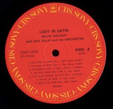 Billie Holiday With Ray Ellis And His Orchestra : Lady In Satin (LP, Album, RE)