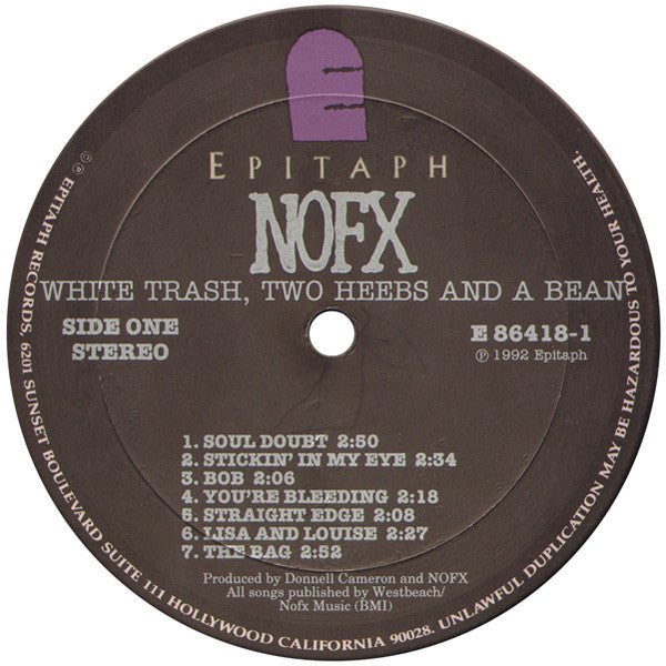 NOFX : White Trash, Two Heebs And A Bean (LP, Album)
