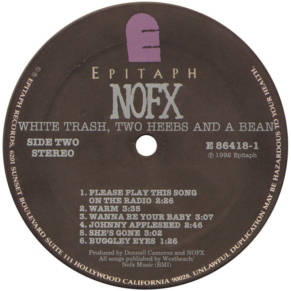 NOFX : White Trash, Two Heebs And A Bean (LP, Album)