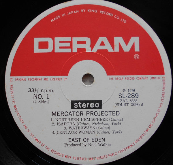 East Of Eden (2) : Mercator Projected (LP, Album, RE)