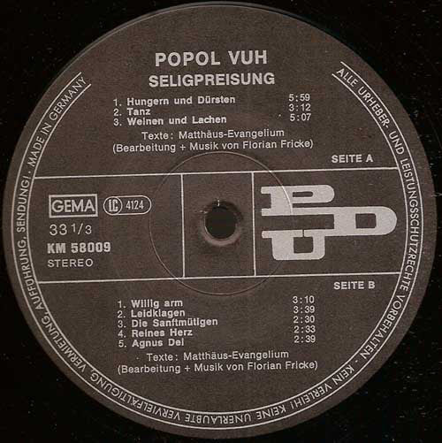 Popol Vuh : Seligpreisung (LP, Album, RE, Gat)