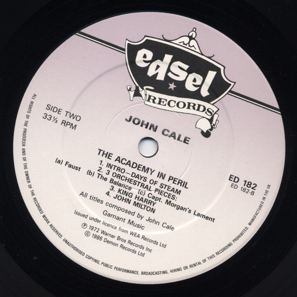 John Cale : The Academy In Peril (LP, Album, RE)