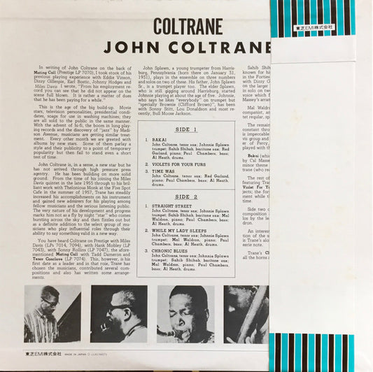John Coltrane : Coltrane (LP, Album, RE)
