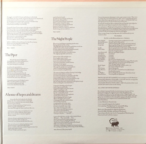 Pete Sinfield* : Still (LP, Album, Gat)