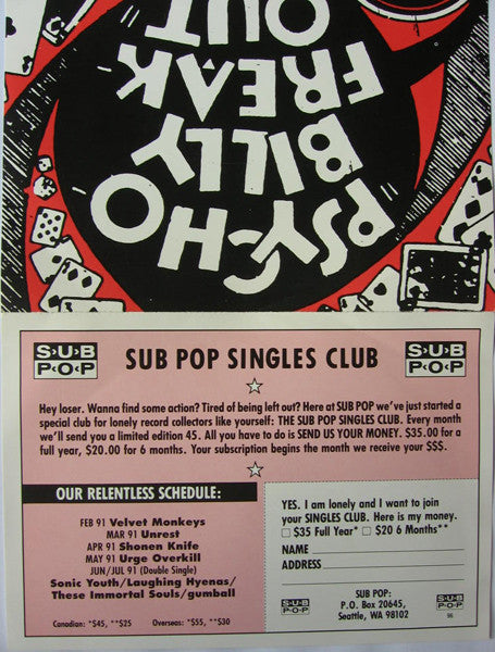 The Rev. Horton Heat* : Psychobilly Freakout b/w Baby You-Know-Who (7", Single, Ltd, Blu)