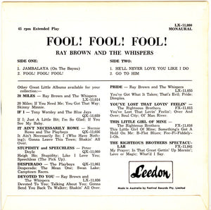Ray Brown & The Whispers : Fool! Fool! Fool! (7", EP, Mono)