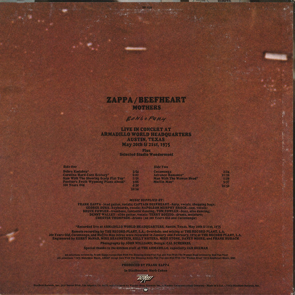 Zappa* / Beefheart* / Mothers* : Bongo Fury (LP, Album, Cap)