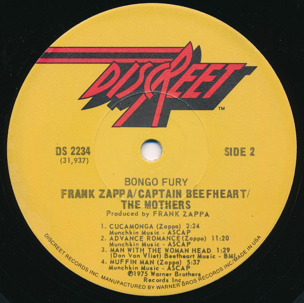 Zappa* / Beefheart* / Mothers* : Bongo Fury (LP, Album, Cap)