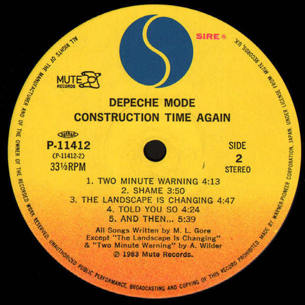 Depeche Mode : Construction Time Again (LP, Album)