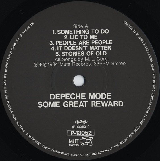 Depeche Mode : Some Great Reward (LP, Album)