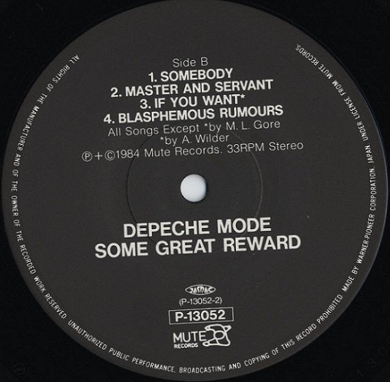 Depeche Mode : Some Great Reward (LP, Album)