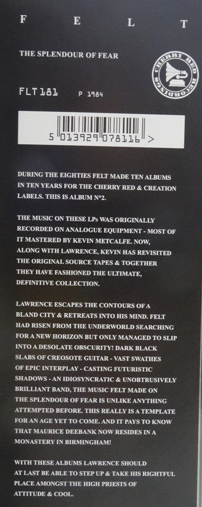 Felt : The Splendour Of Fear (LP, Album, RE, RM)