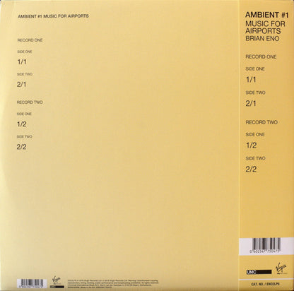 Brian Eno : Ambient 1 (Music For Airports) (2x12", Album, Ltd, RE, Hal)