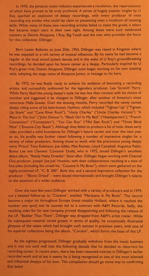 Dillinger : Cocaine In My Brain (2xLP, Comp, 180)